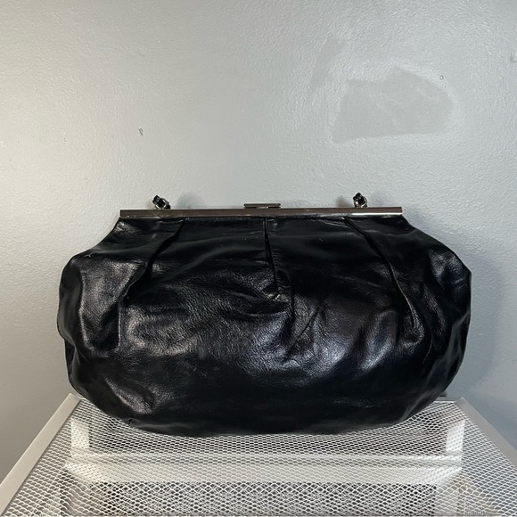 Vintage Banana Republic Black Leather Clutch - Picture 2 of 8